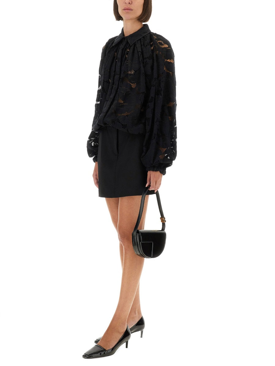 PATOU Luxe Lace Balloon Blouse - Size 36