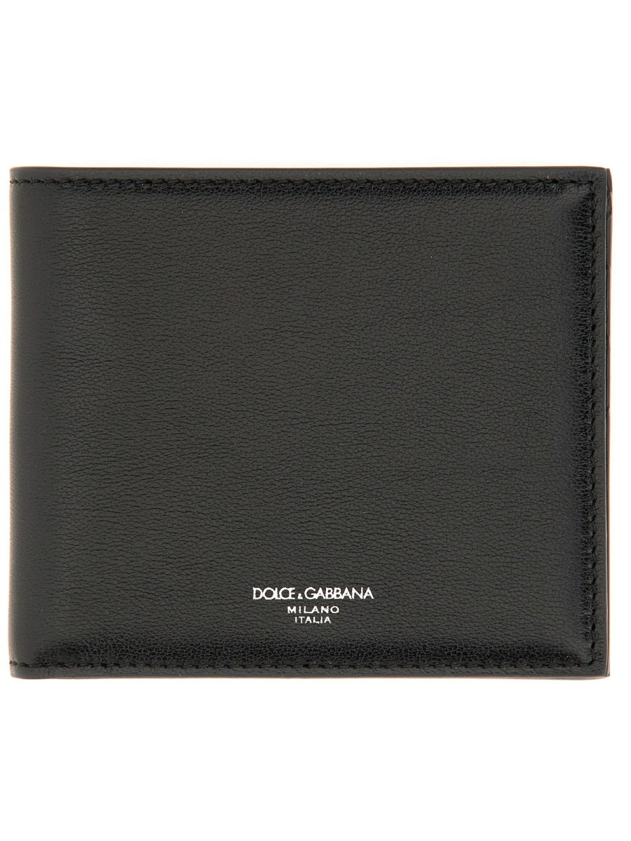 DOLCE & GABBANA Calfskin Leather Bifold Wallet