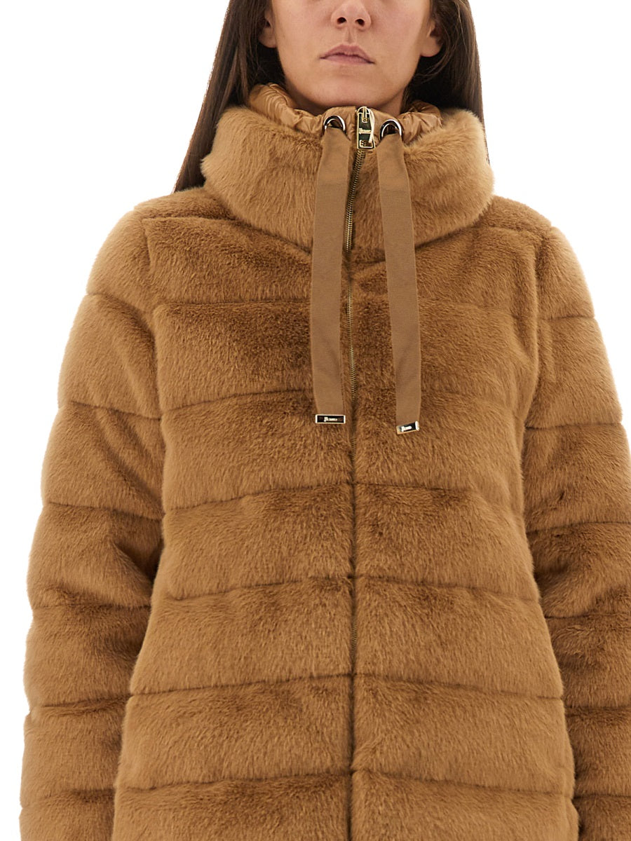 HERNO Eco Fur Down Jacket - Size 40