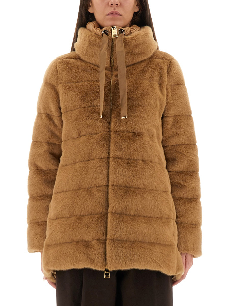 HERNO Eco Fur Down Jacket - Size 40