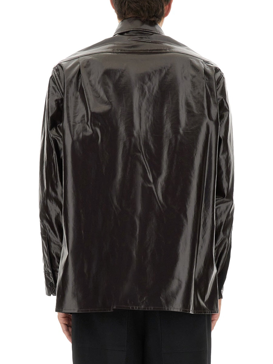 MM6 MAISON MARGIELA Shiny Linen Shirt - Size 50 IT