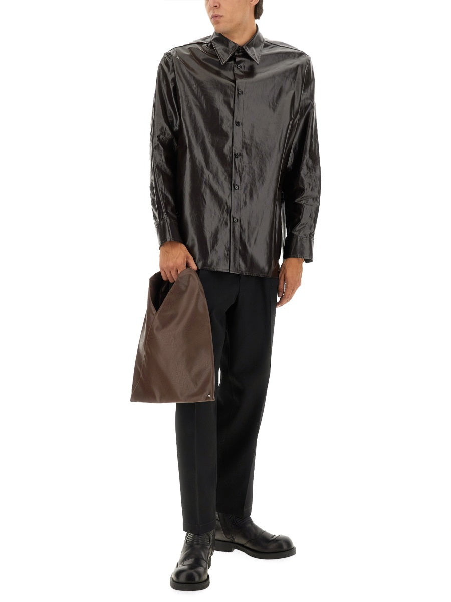 MM6 MAISON MARGIELA Shiny Linen Shirt - Size 50 IT