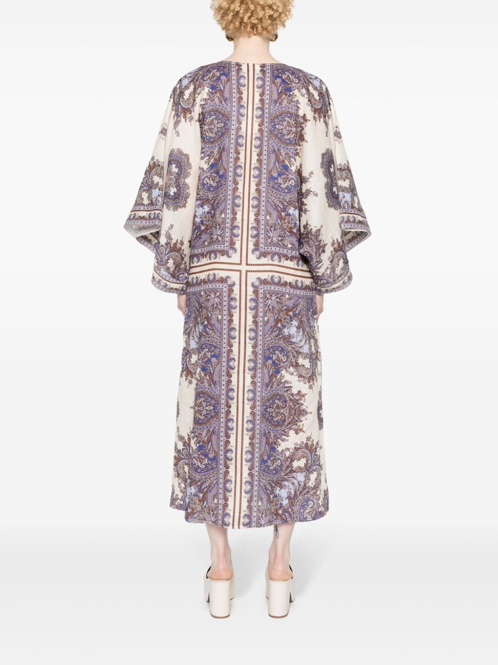 ZIMMERMANN Paisley Print Linen Midi Dress