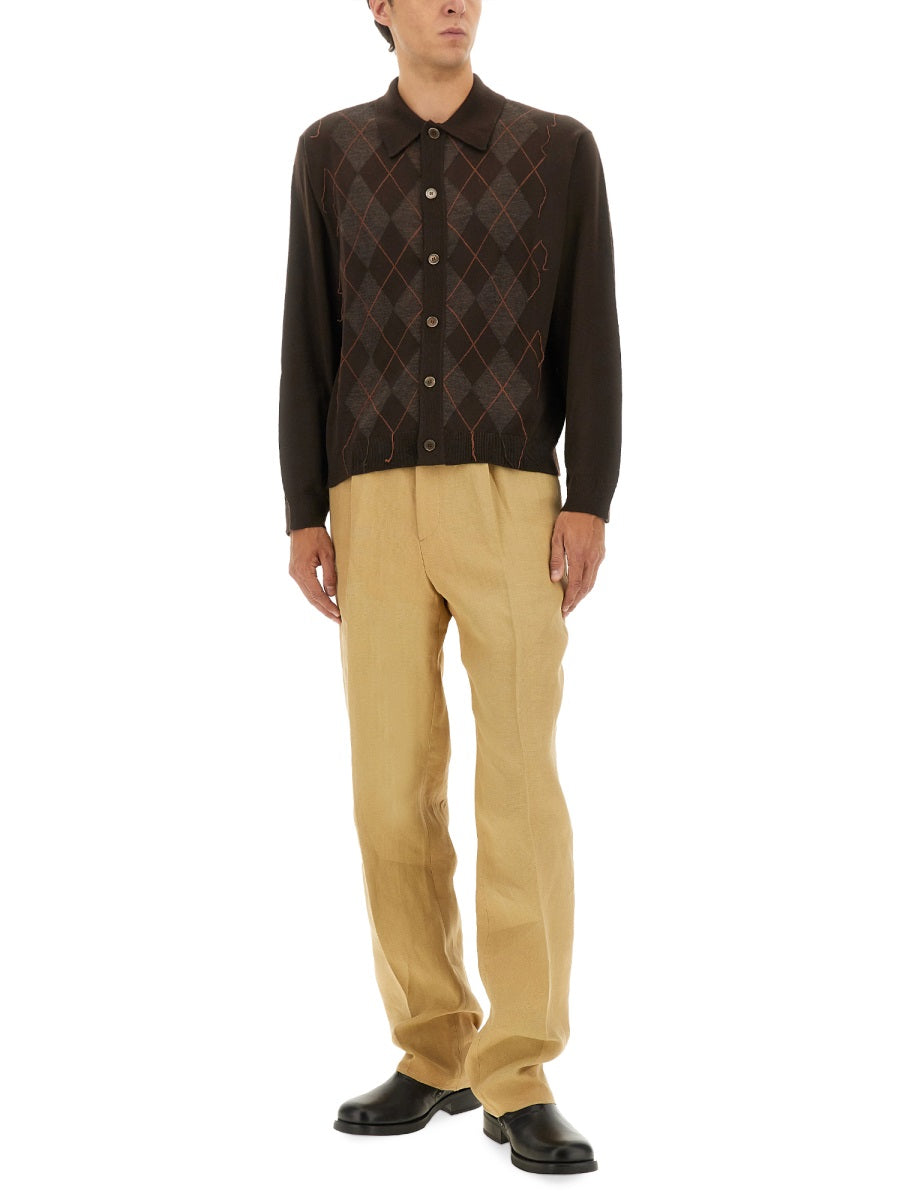 OUR LEGACY Polo Shirt with Argyle Pattern - Size 48