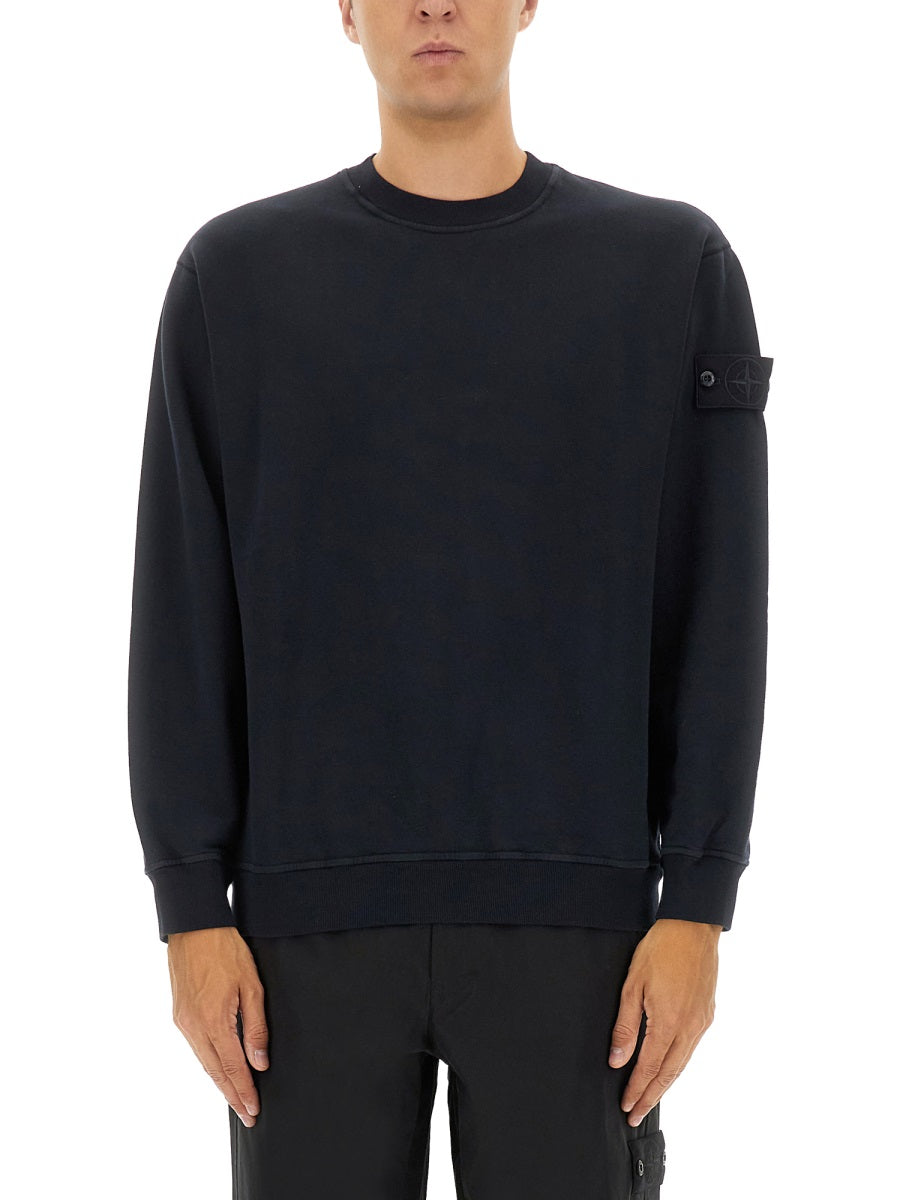 STONE ISLAND Men's Ribbed Edge Sweatshirt - Size L