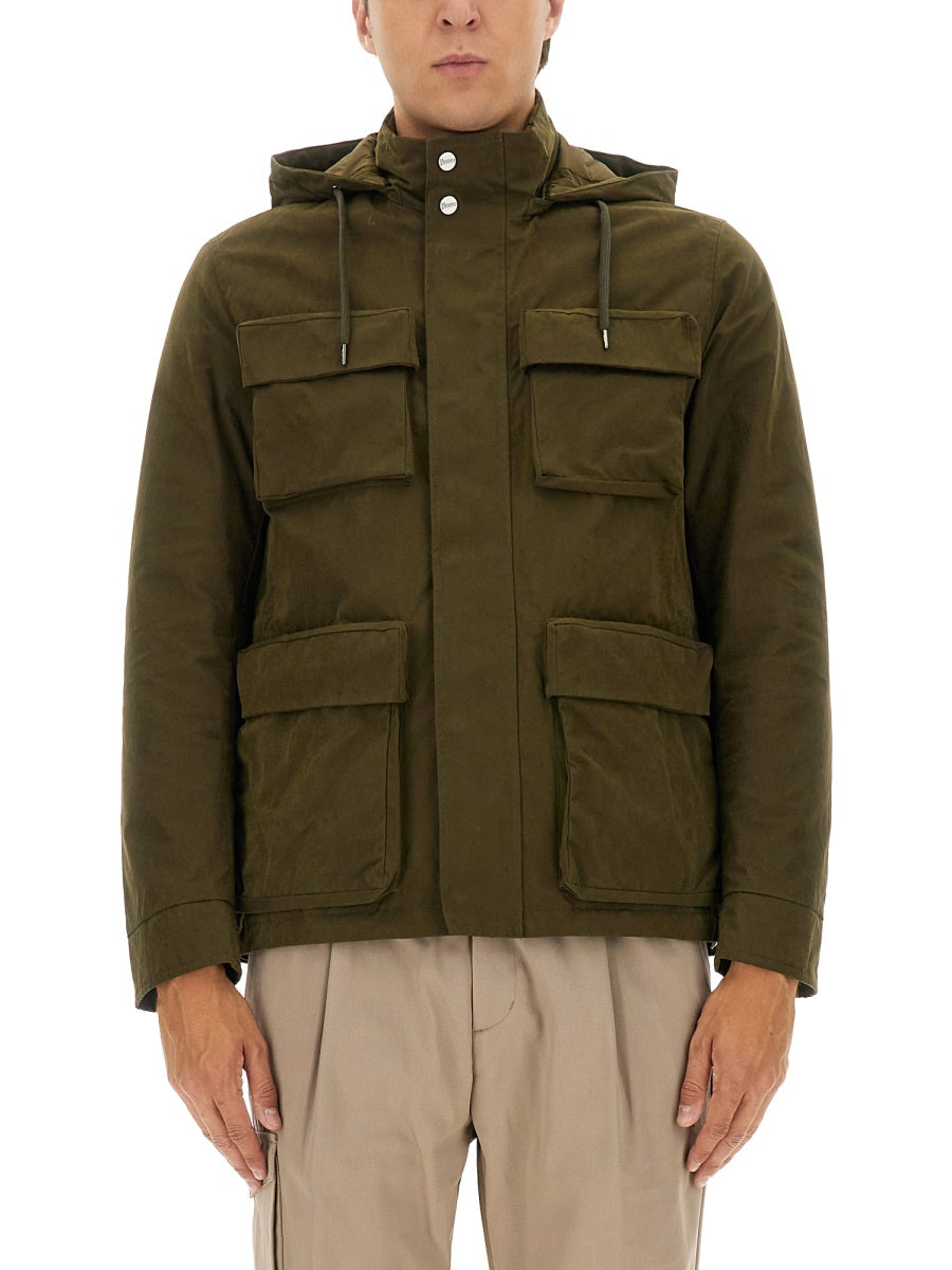 HERNO Waxed Cotton Short Parka Jacket - Size 48