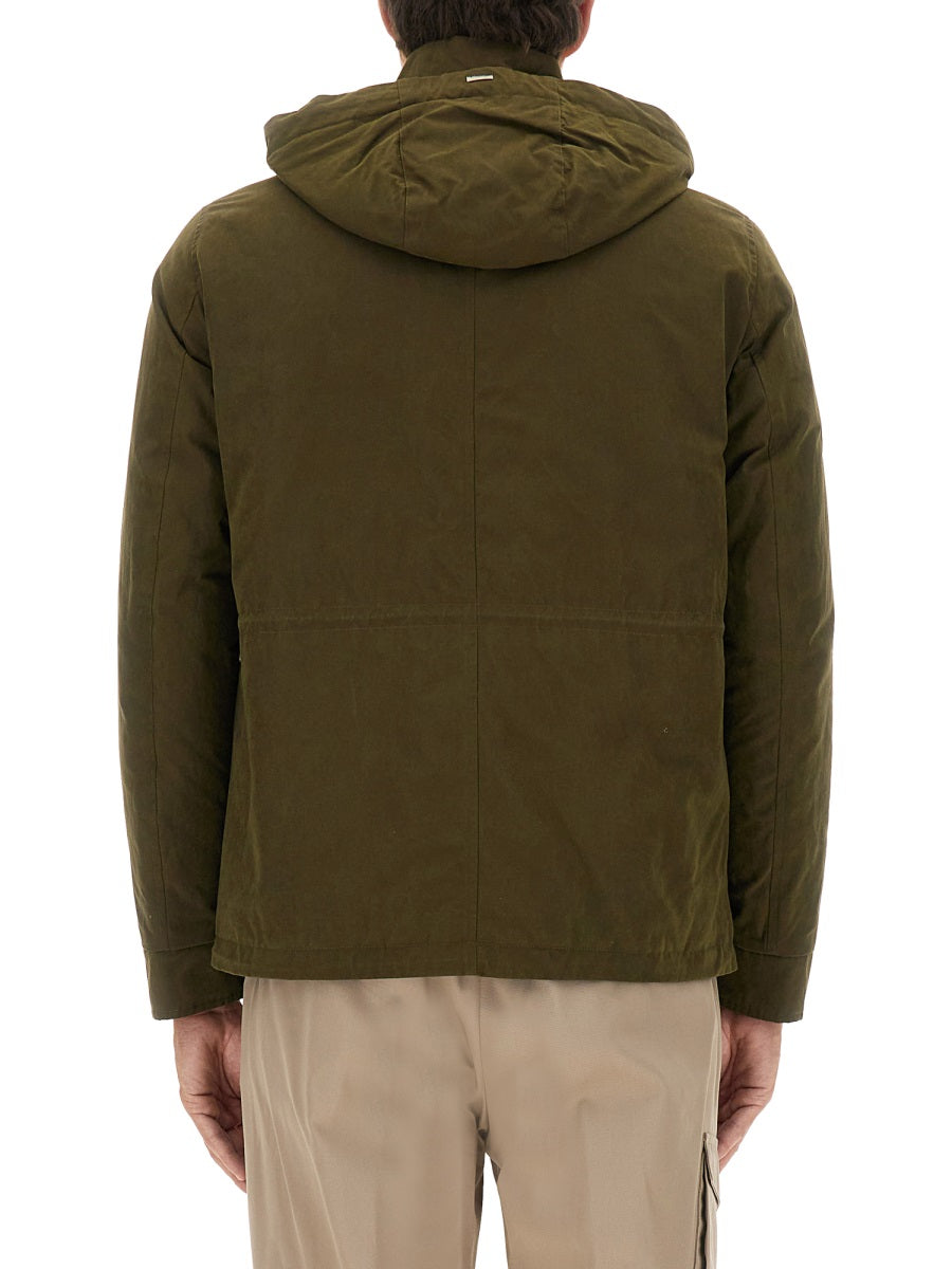 HERNO Waxed Cotton Short Parka Jacket - Size 48