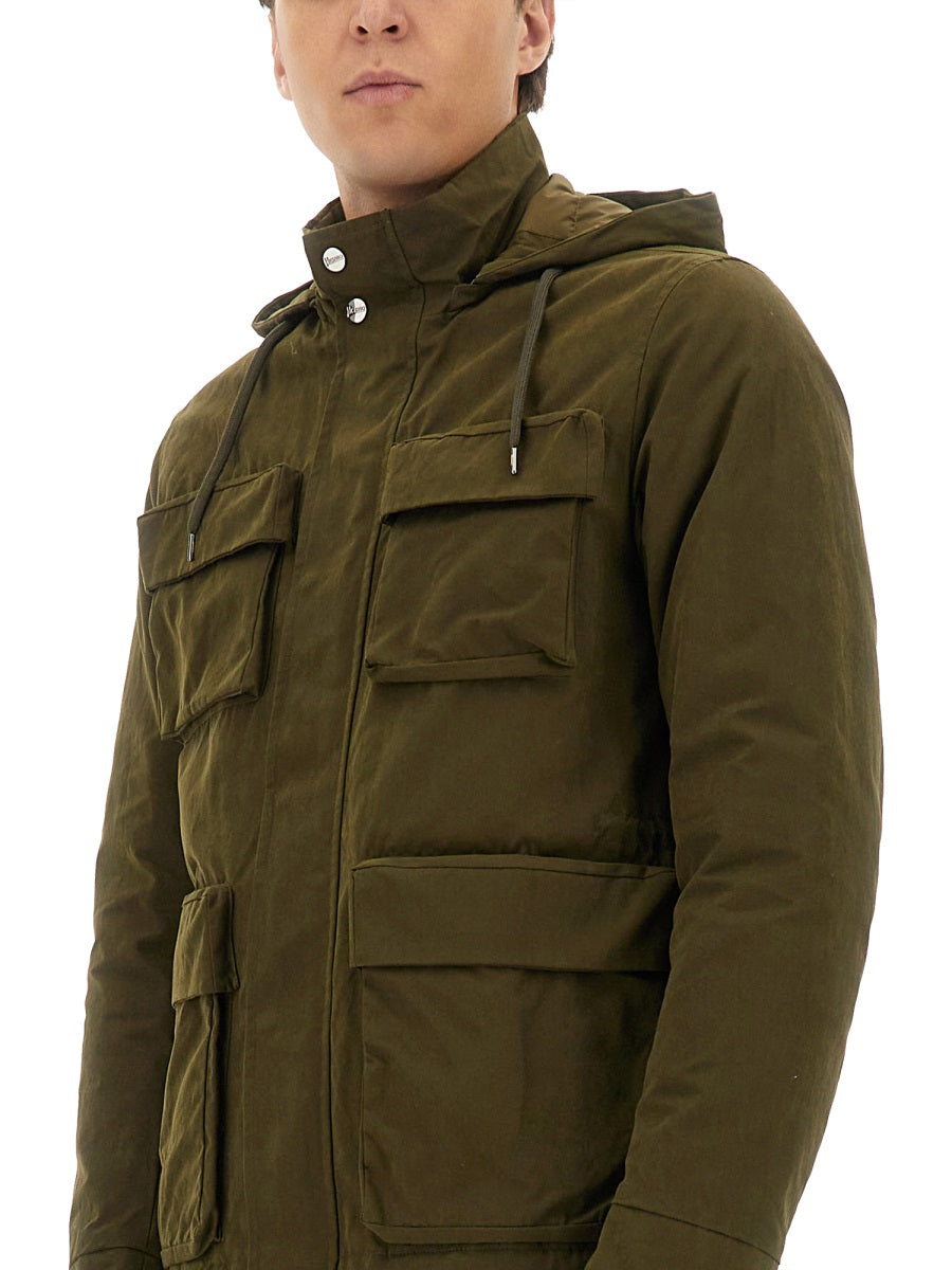 HERNO Waxed Cotton Short Parka Jacket - Size 48