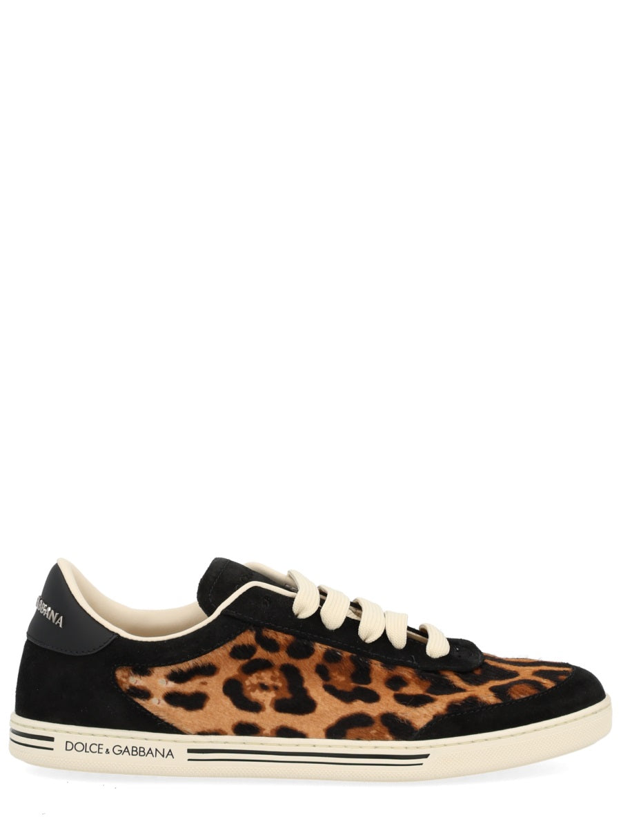 DOLCE & GABBANA Stylish Animal Print Leather Sneakers for Women