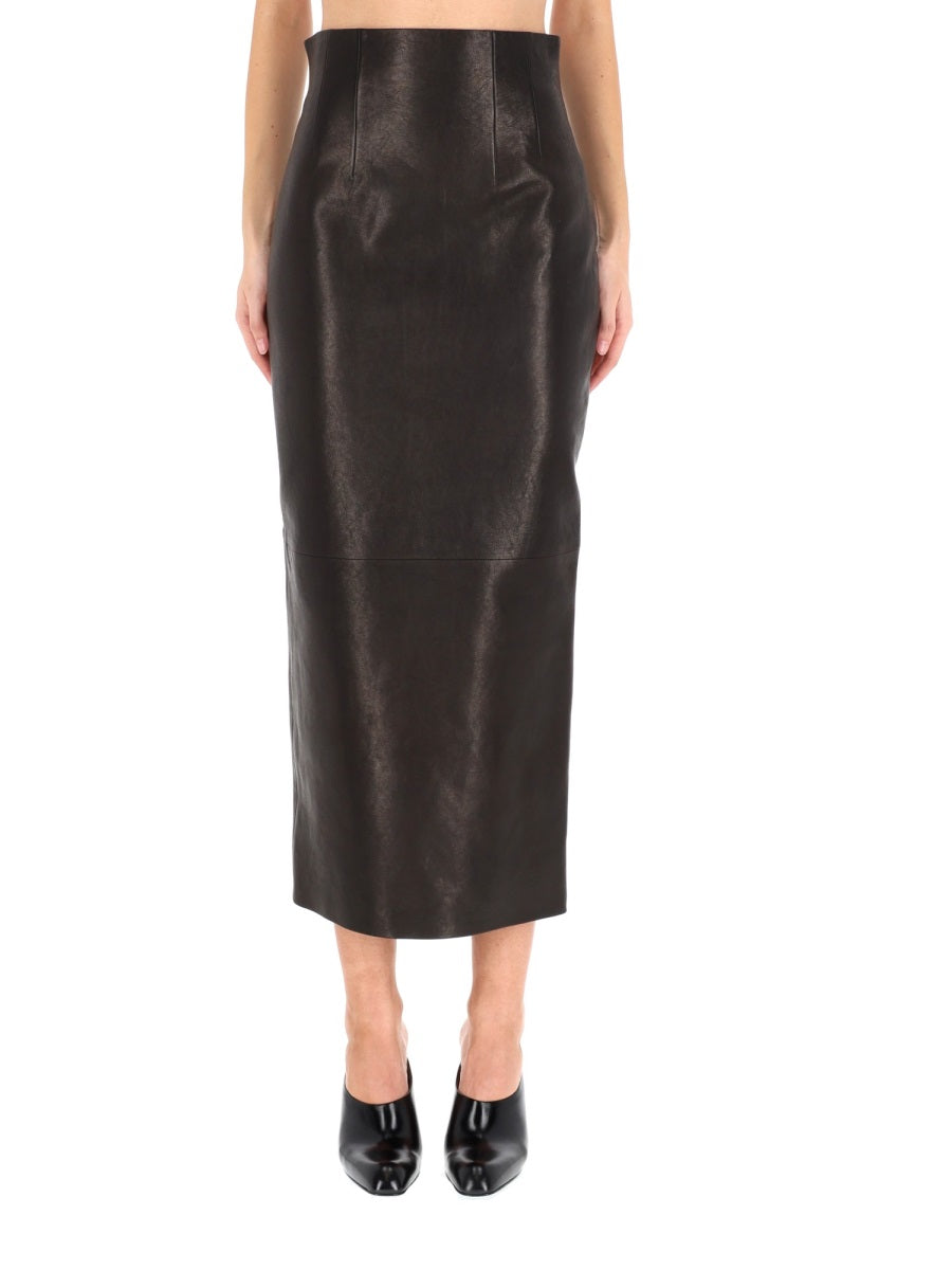 KHAITE Lambskin Mini Skirt for Women