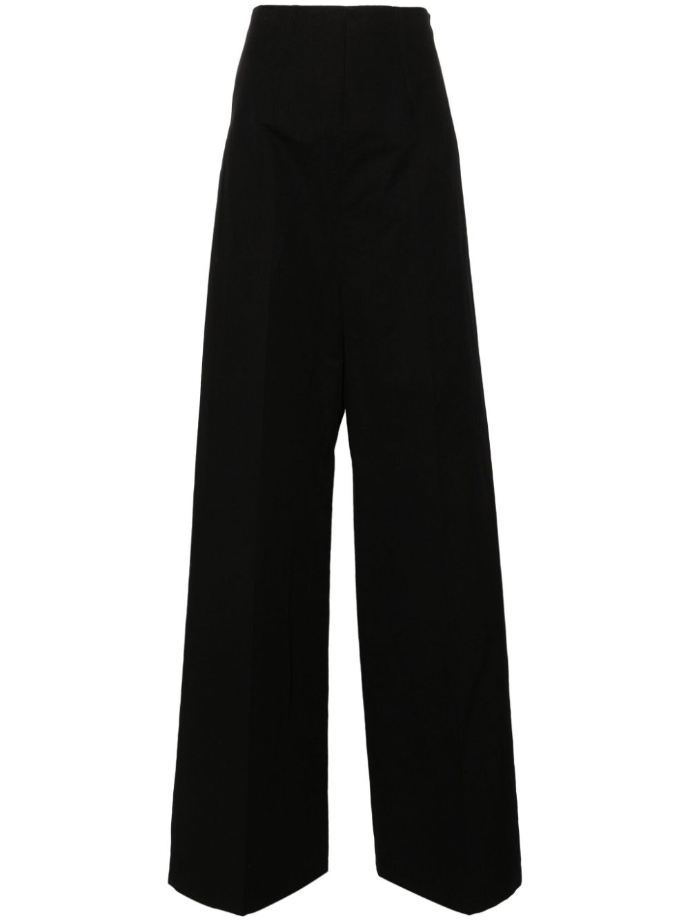 MAX MARA SPORTMAX High-Waisted Linen and Cotton Blend Wide Leg Trousers - SS24