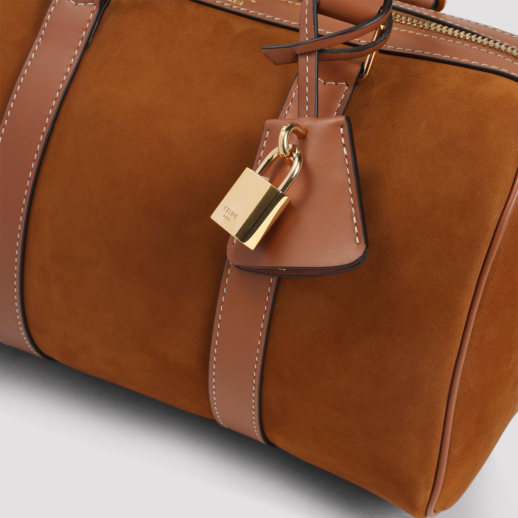 CELINE Medium Suede Leather Shoulder Handbag