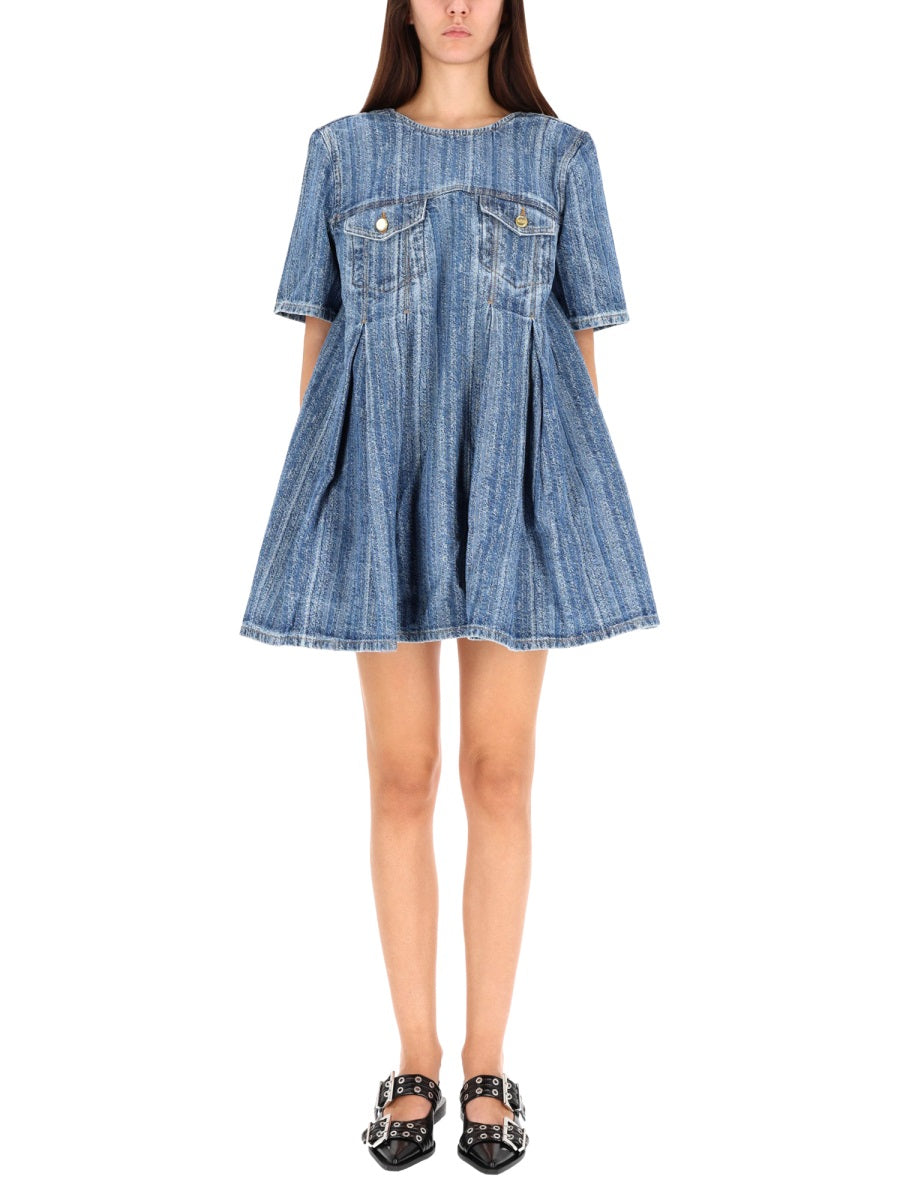 GANNI Organic Cotton Denim Mini Dress (Size 36 FR)