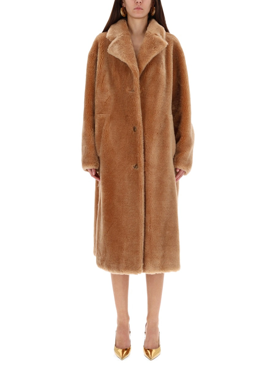 STAND Women's Elegant Wool Fur Coat