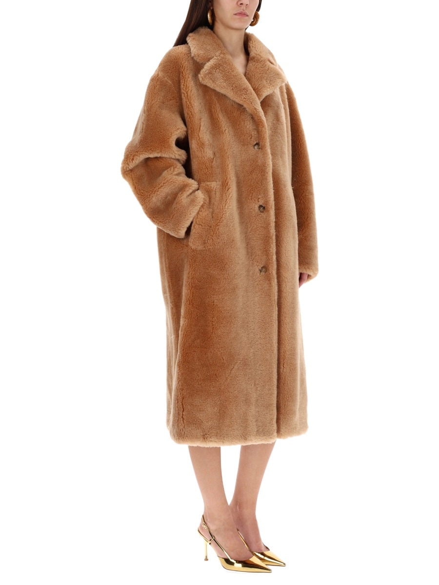 STAND Women's Elegant Wool Fur Coat