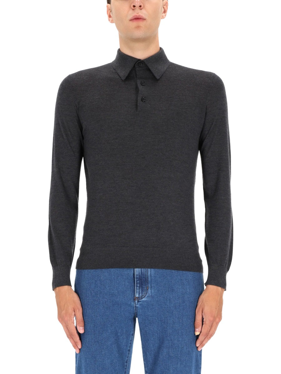 ZEGNA Silk and Cashmere Blend Polo Shirt for Men