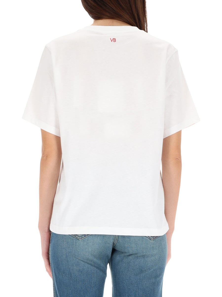 VICTORIA BECKHAM Organic Cotton T-Shirt for Women - FW25 Collection