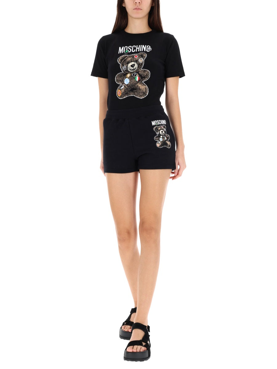 MOSCHINO Teddy Print Mini Shorts
