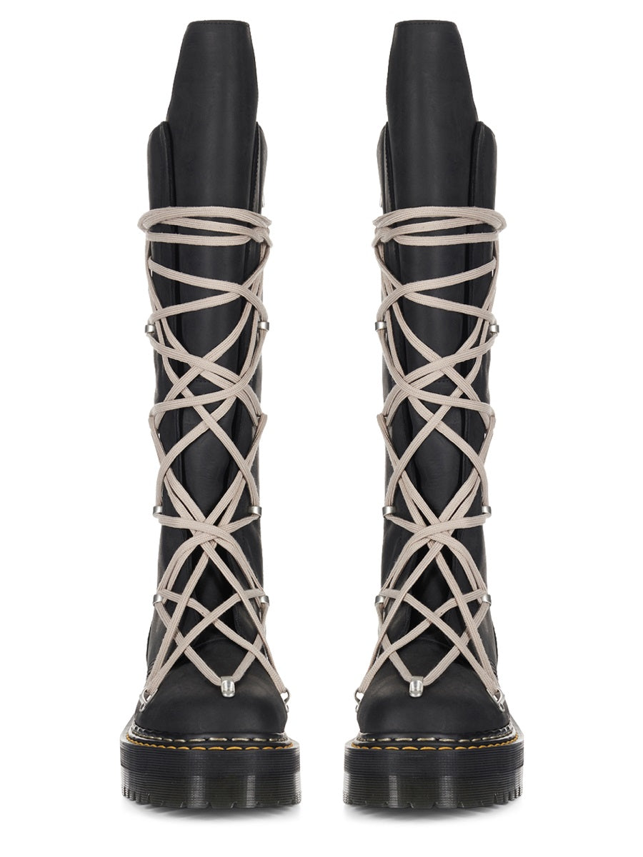 DR. MARTENS X RICK OWENS Quad Sole Pentalace Boots for Women