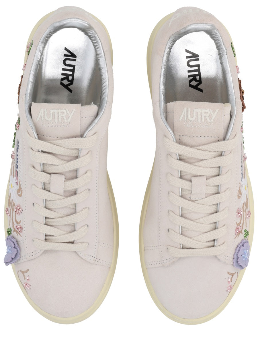 AUTRY Mini Suede Sneakers with Bead Embroidery