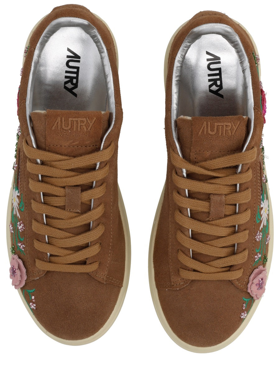 AUTRY Classic Suede Sneakers with Bead Embroidery