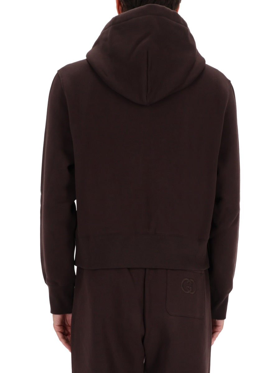 GUCCI Embroidered Logo Regular Fit Sweatshirt - Size M