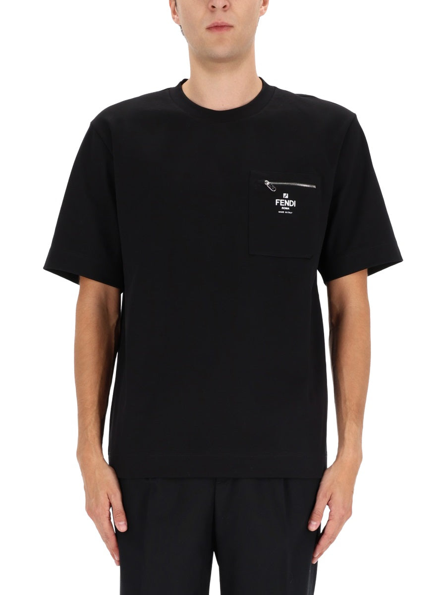 FENDI Premium Cotton T-Shirt for Men - FW25 Collection