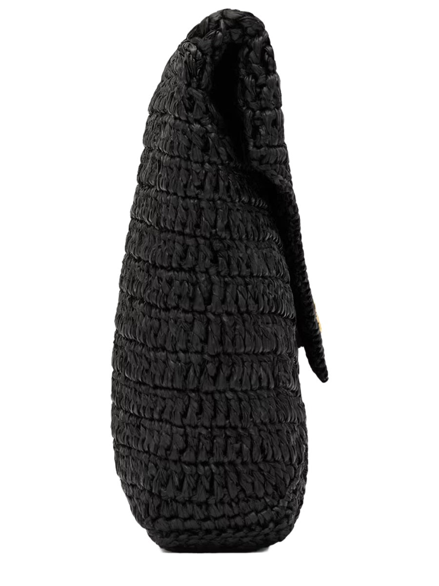 SAINT LAURENT Raffia Mini Clutch Handbag