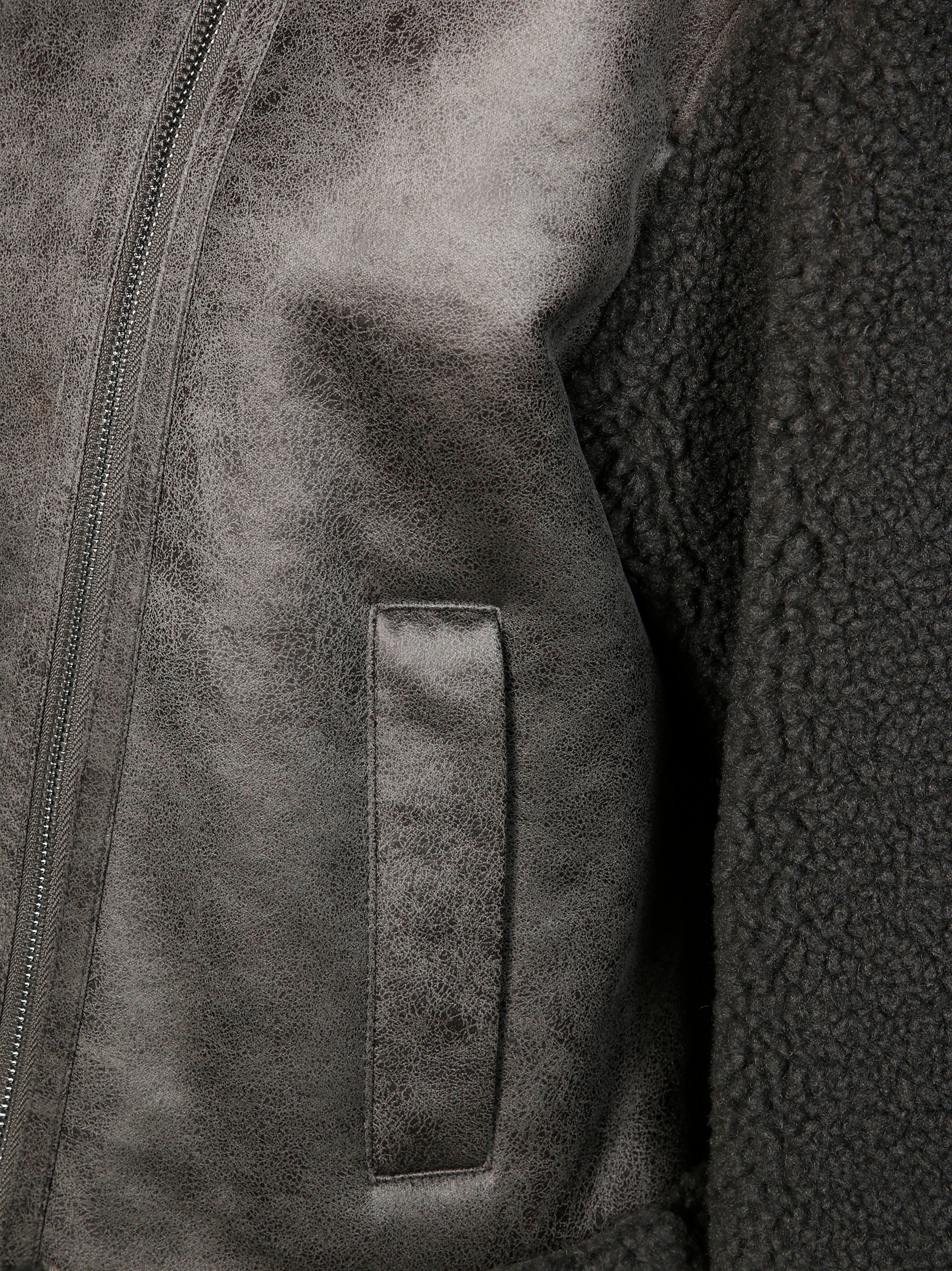 PATRIZIA PEPE Mini Teddy-Lined Outerwear with Sleeves