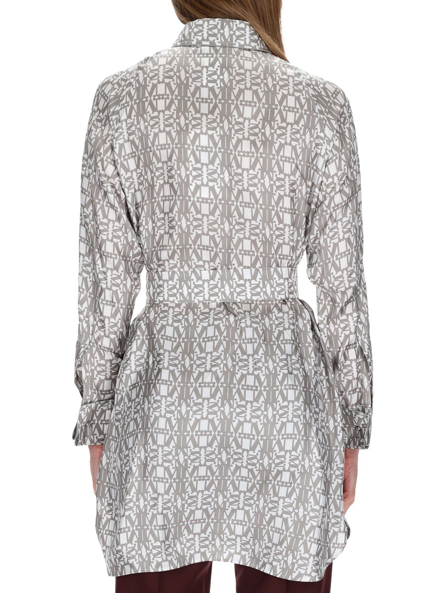 MAX MARA Printed Silk Chemisier Dress - Size 40 IT