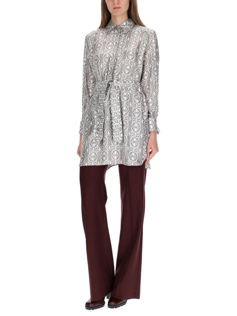 MAX MARA Printed Silk Chemisier Dress - Size 40 IT