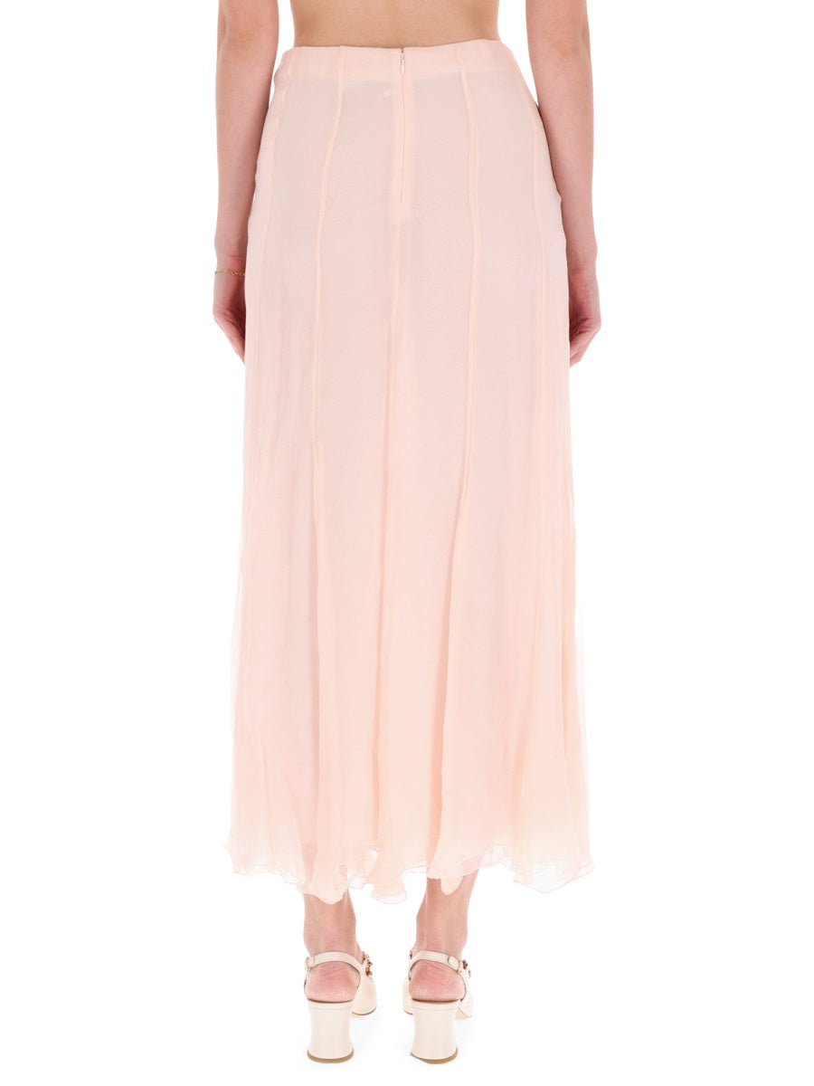 CHLOÉ Silk Muslin Maxi Skirt (Size 38)