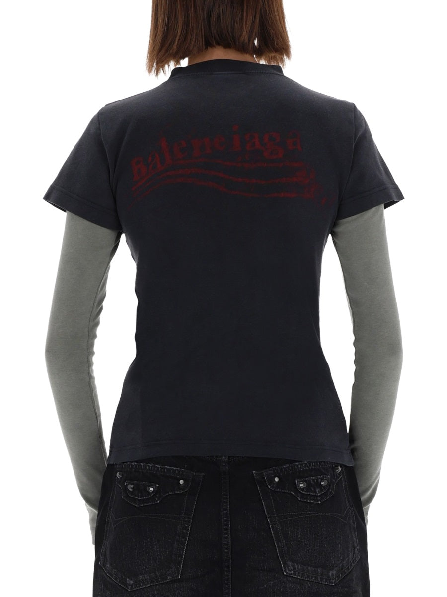 BALENCIAGA Double Sleeve T-Shirt - Size S