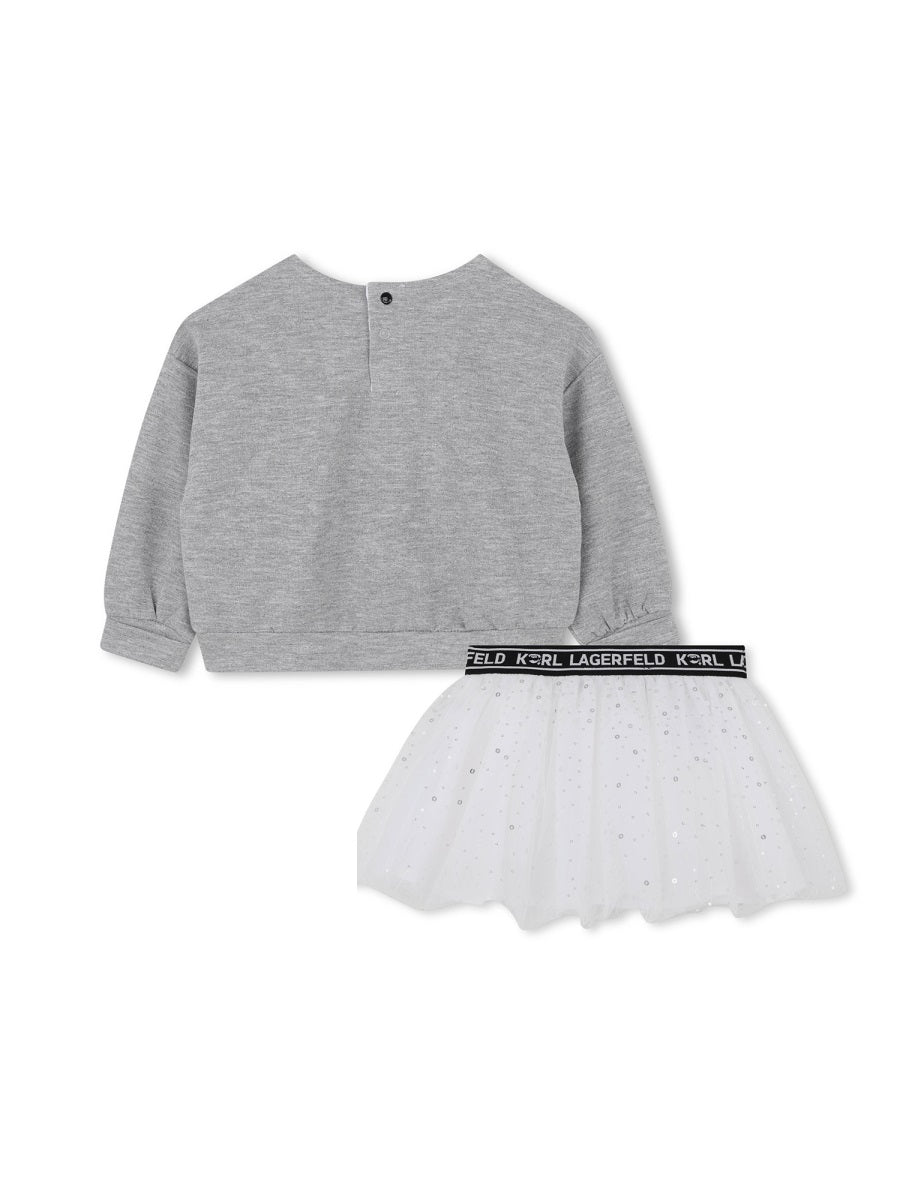 KARL LAGERFELD Chic Mini Shirt and Skirt Set for Girls