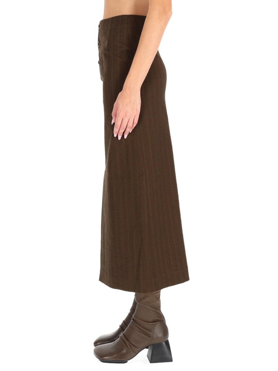 UMA WANG MIDI GAD SKIRT - Elegant Wool Blend