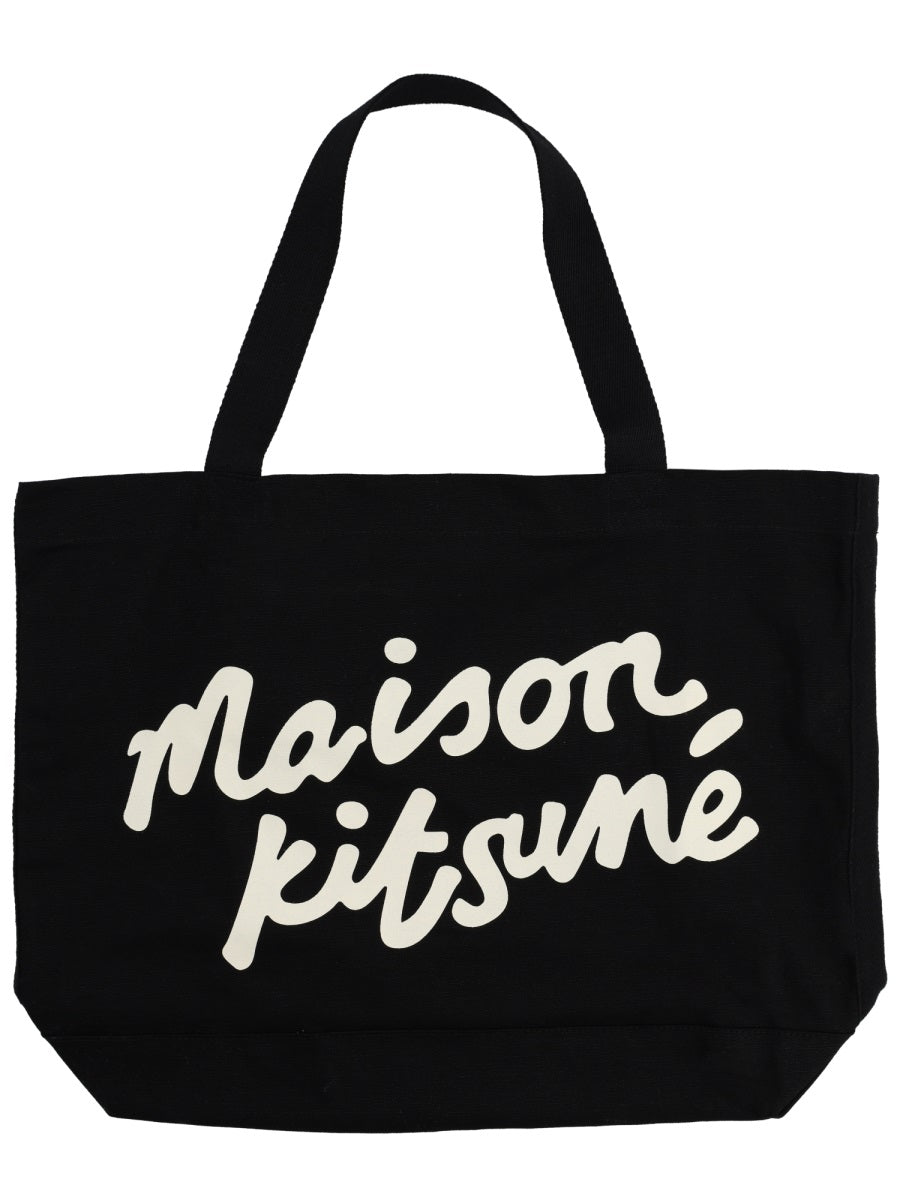 MAISON KITSUNÉ Canvas Shopping Tote Handbag