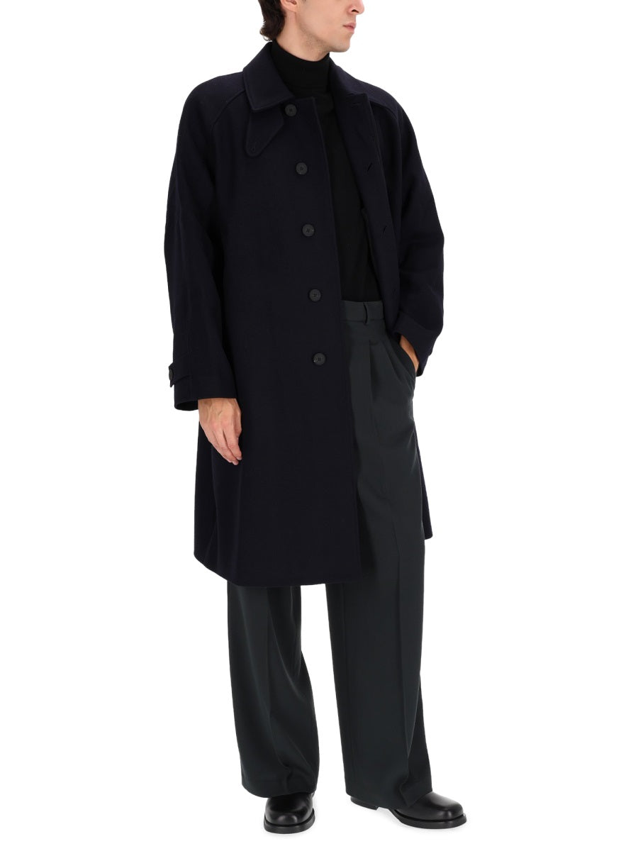 STUDIO NICHOLSON Wool Blend Trench Coat for Men