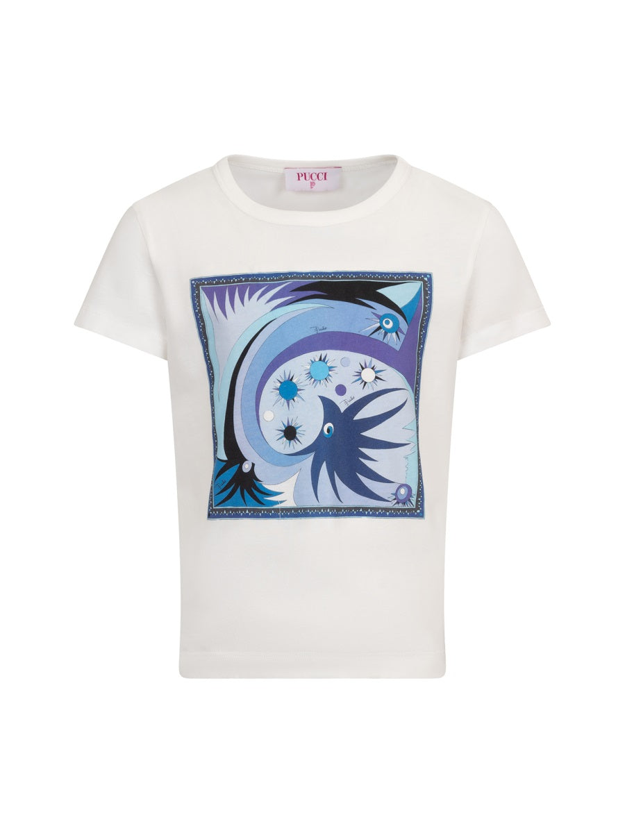 PUCCI Girls' 100% Cotton Mini T-Shirt