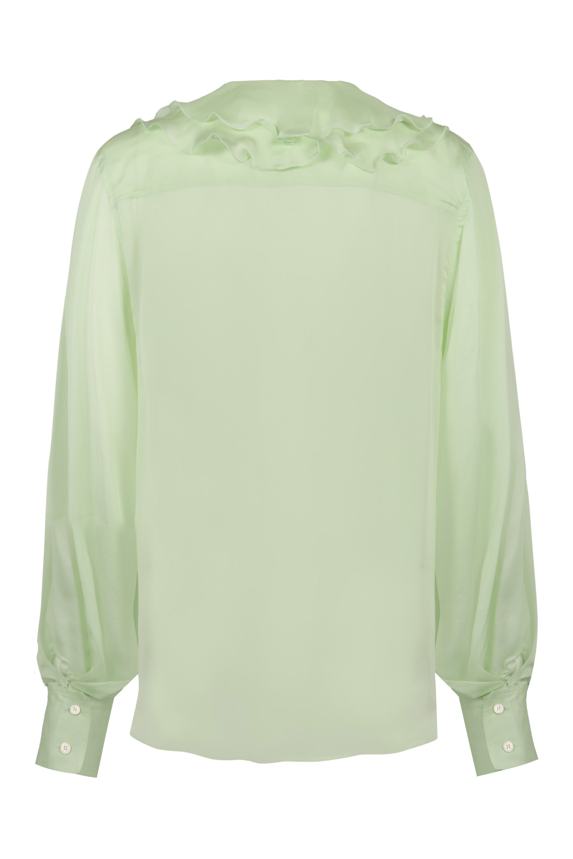 VICTORIA BECKHAM Silk Blouse with Ruffle and Bow Detail