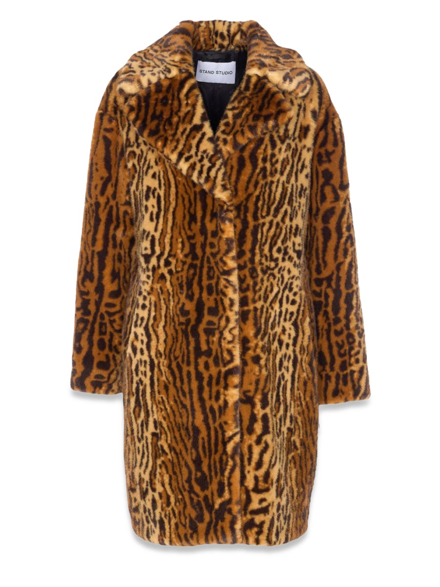 STAND Chic Animal Print Fur Coat for Women - FW25