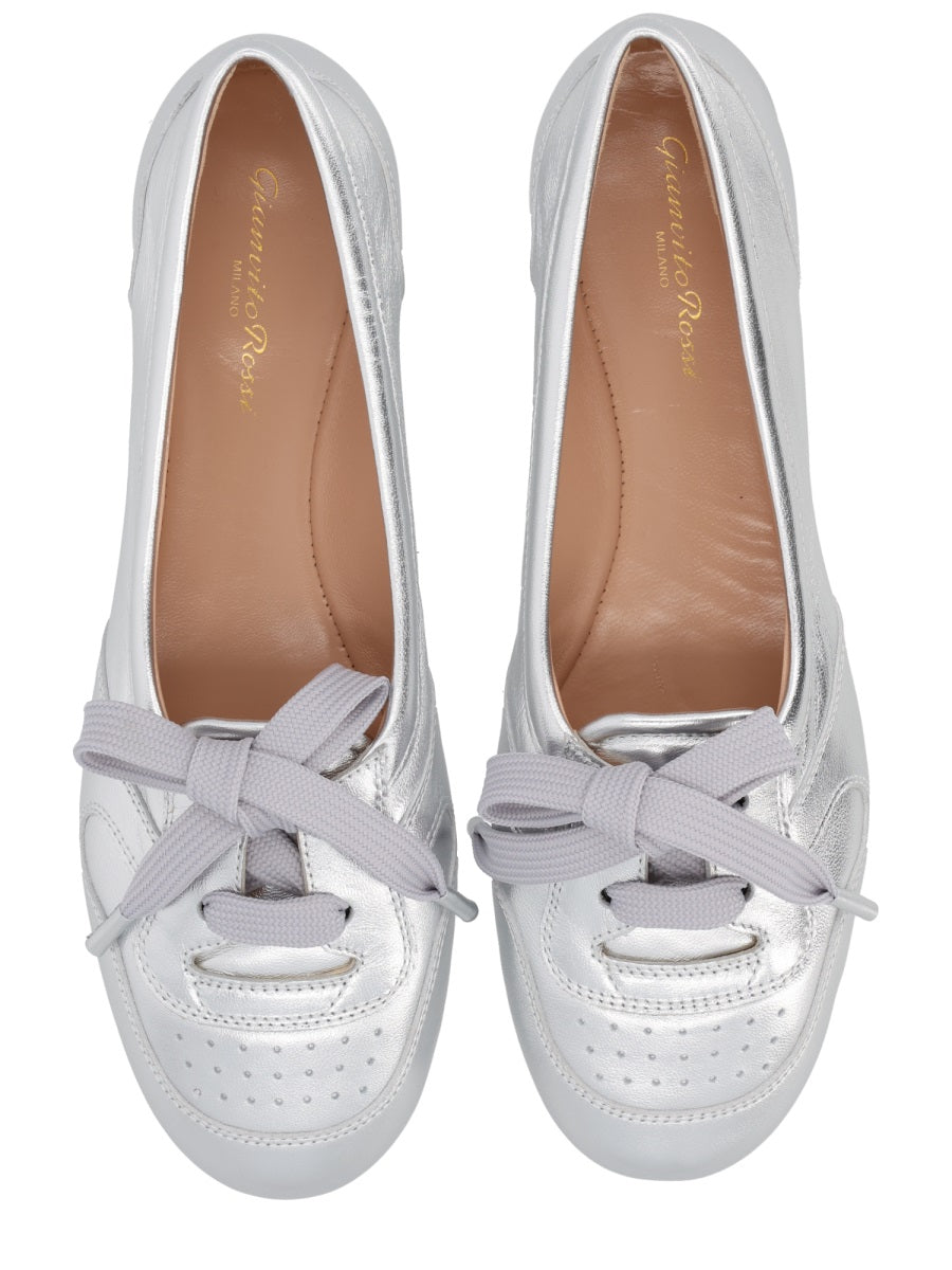 GIANVITO ROSSI Women's Leather Mini Ballerina Flats