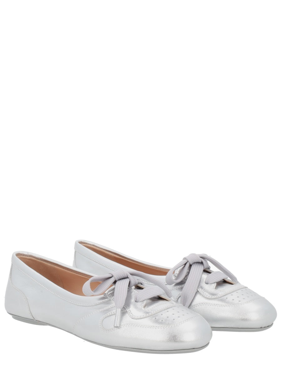 GIANVITO ROSSI Women's Leather Mini Ballerina Flats