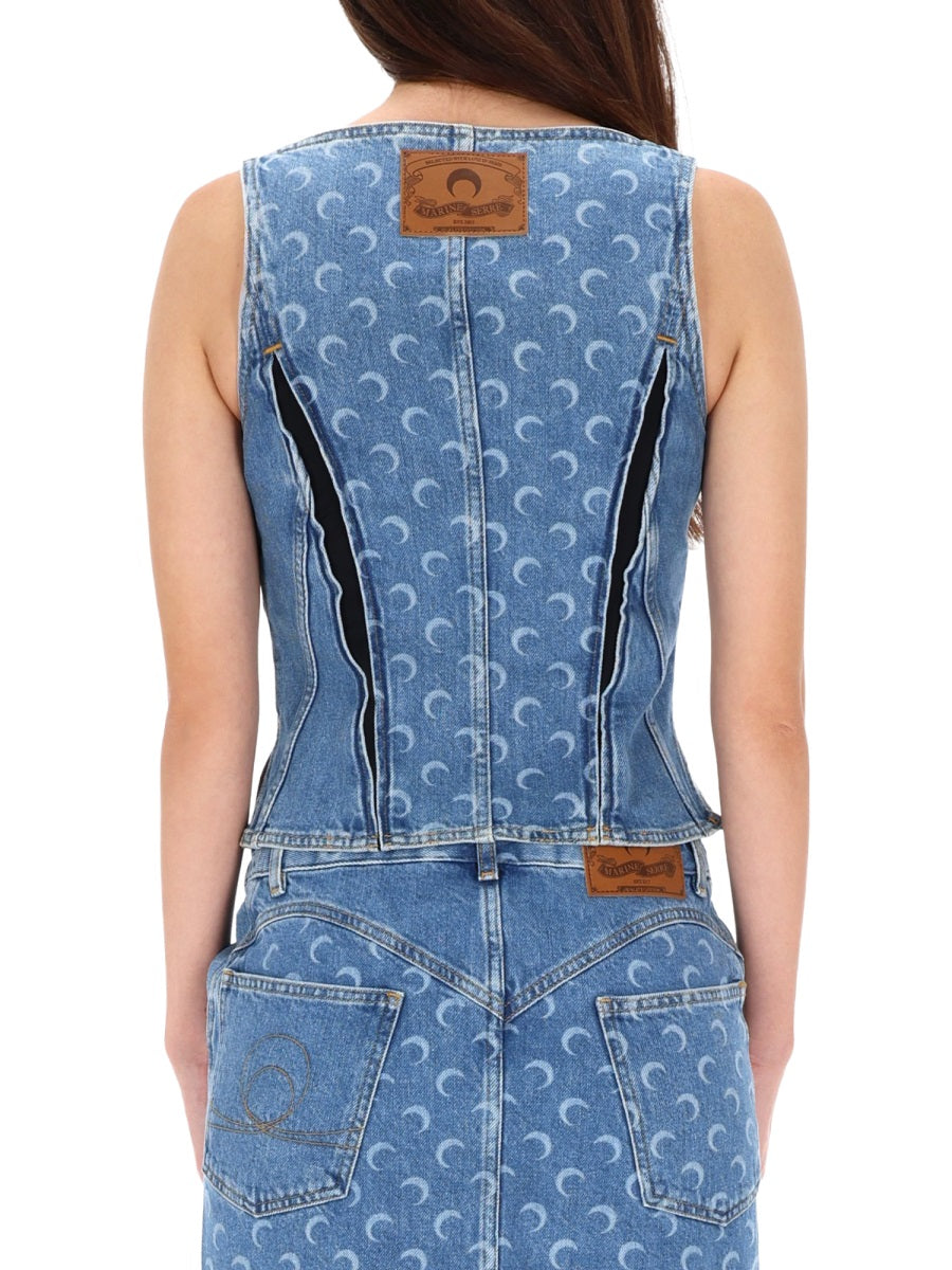 MARINE SERRE Cotton Mini Top for Women - FW25 Collection