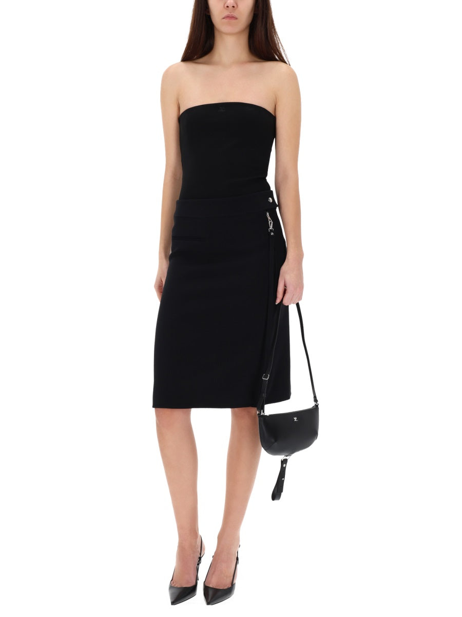 COURREGES MIDI SKIRT WITH ZIPPER - Size 36