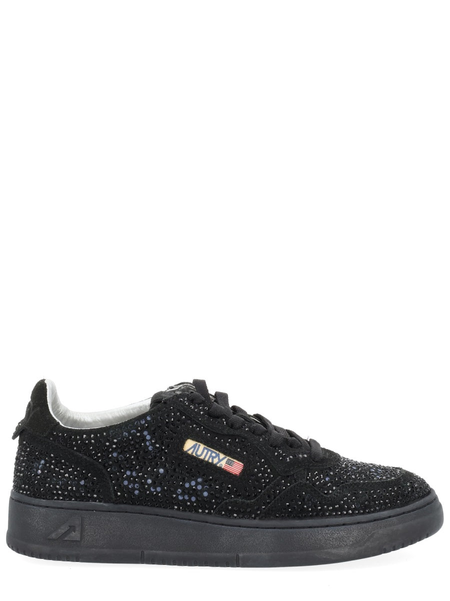 AUTRY Rhinestone-Embellished Suede Cow Leather Sneakers