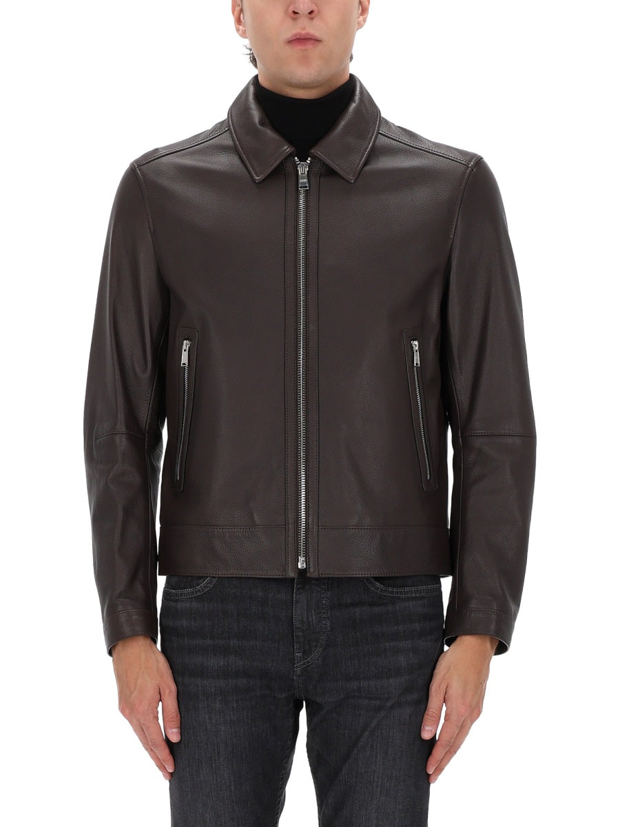 BOSS Classic Leather Jacket for Men