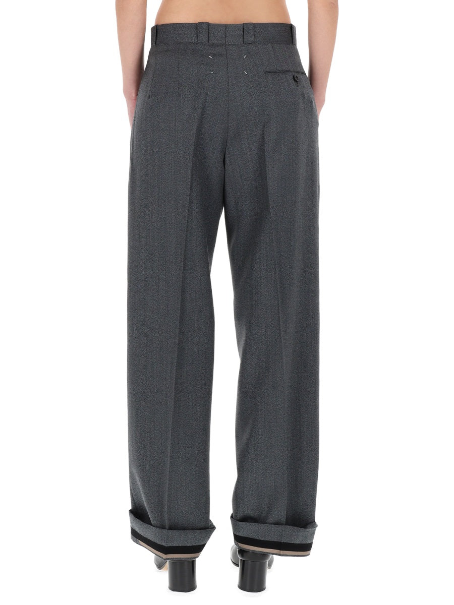 MAISON MARGIELA Elegant Wool-Blend Trousers for Women - FW25
