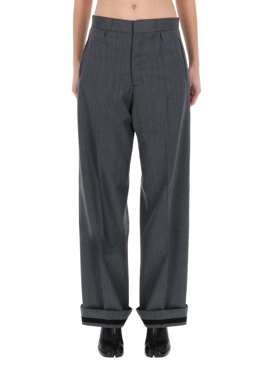 MAISON MARGIELA Elegant Wool-Blend Trousers for Women - FW25