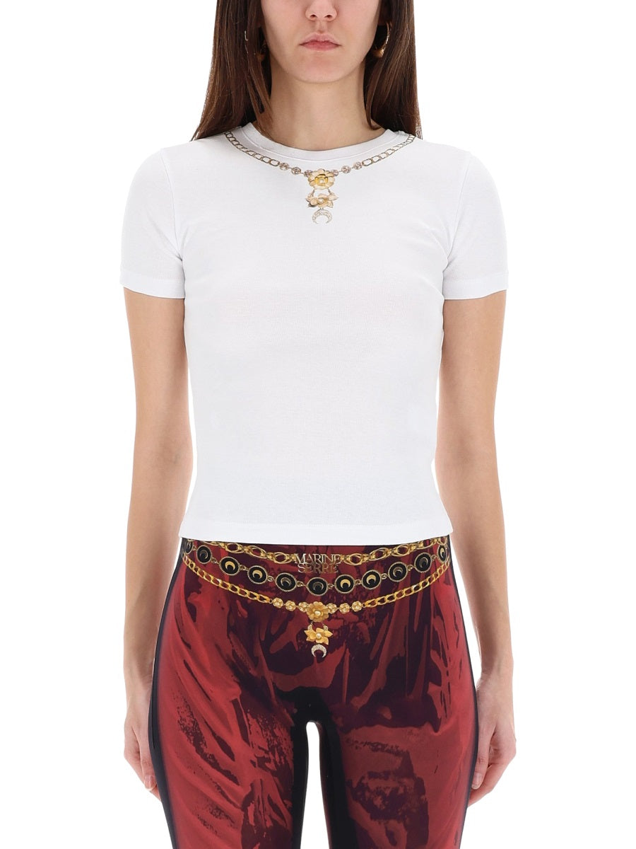 MARINE SERRE Cotton T-Shirt for Women - FW25 Collection