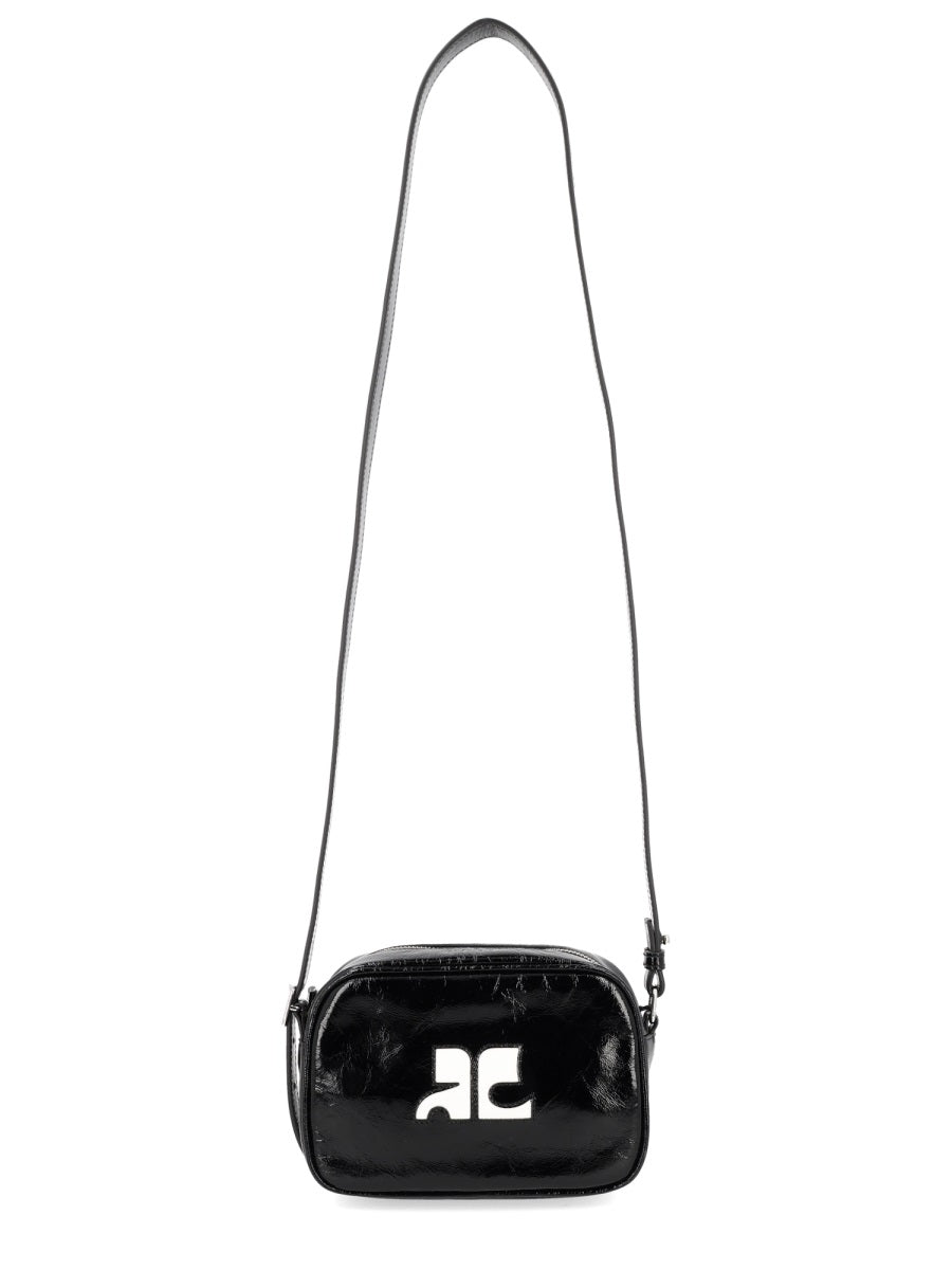 COURREGES Varnished Cow Leather Shoulder Bag